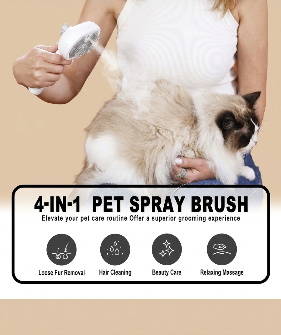 Fluff Jett™ 3-in-1 Steam Pet Brush